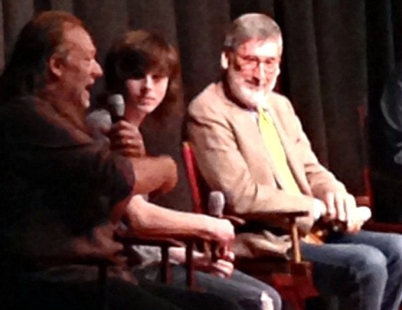 Greg Nicotero, Chandler Riggs (both of The Walking Dead) and Director John Landis