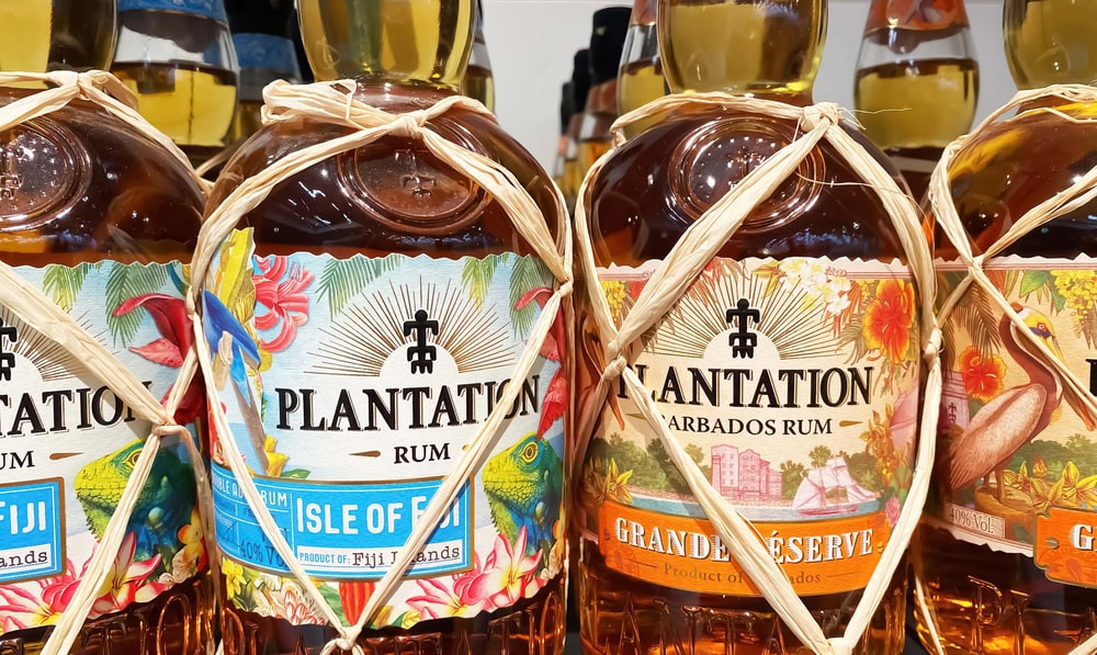 Bottles Plantation rum from Barbados